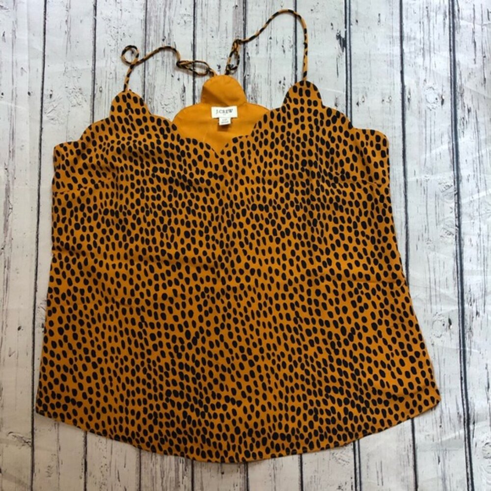 J. Crew leopard scalloped cami